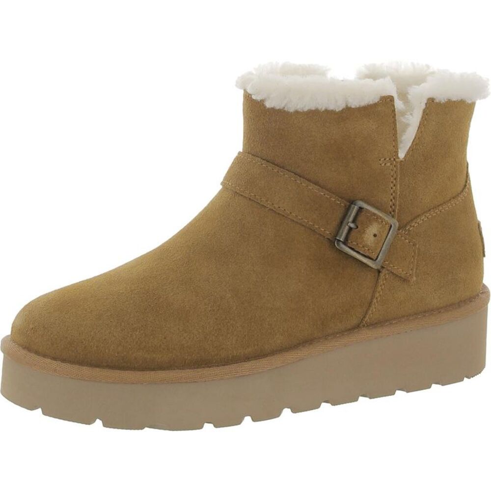Koolaburra Womens Kelissa Mini Brown Suede Platform Ankle Boots Shoes NWOB
